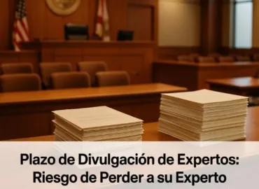Divulgación de Peritos: El Plazo que Puede Excluir a su Testigo